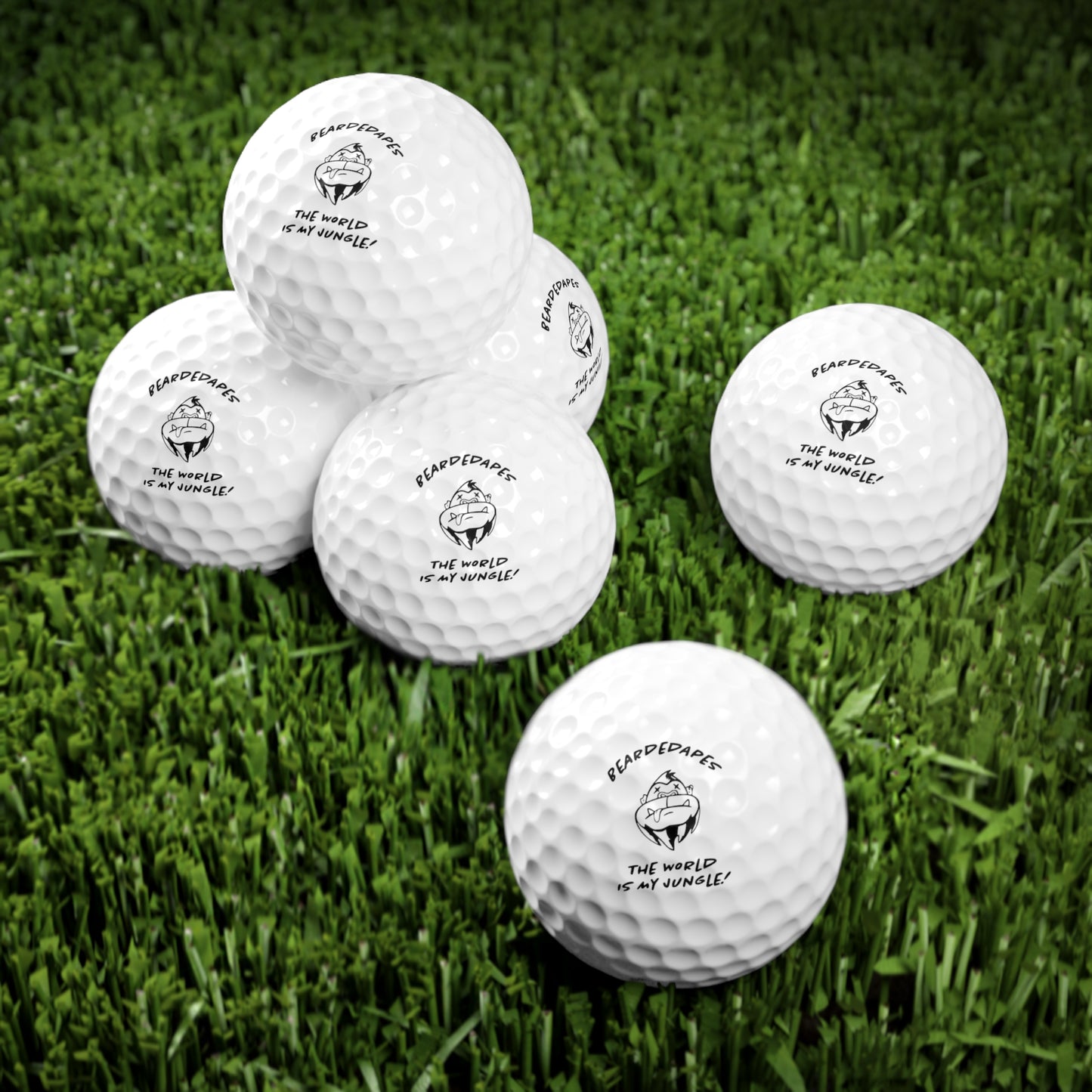 BeardedApes Golf Balls, 6pcs